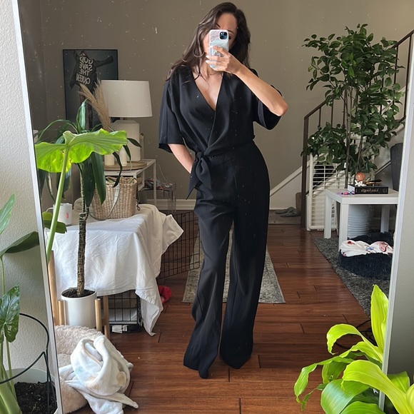 Trina Turk KAI Black Tie-Waist Jumpsuit - Picture 3 of 14